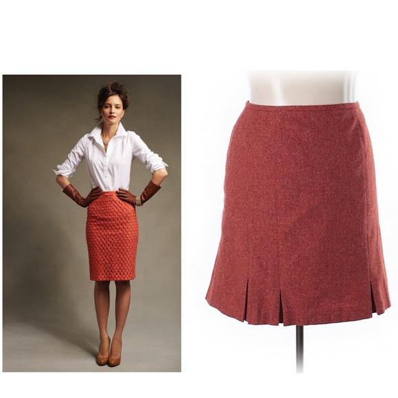 TALBOTS Flared Tulip Rust Skirt Size 4 - Picture 1 of 9